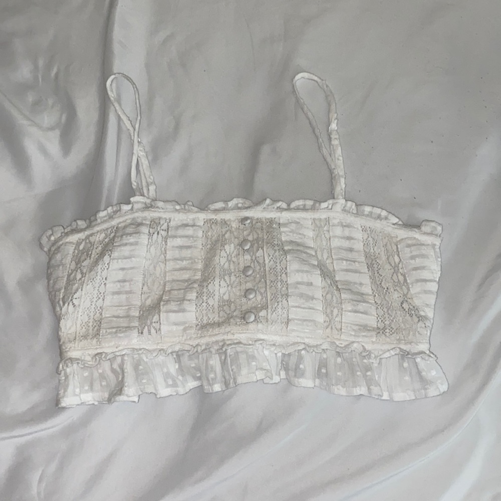 American Eagle S white tube top with adjustable straps